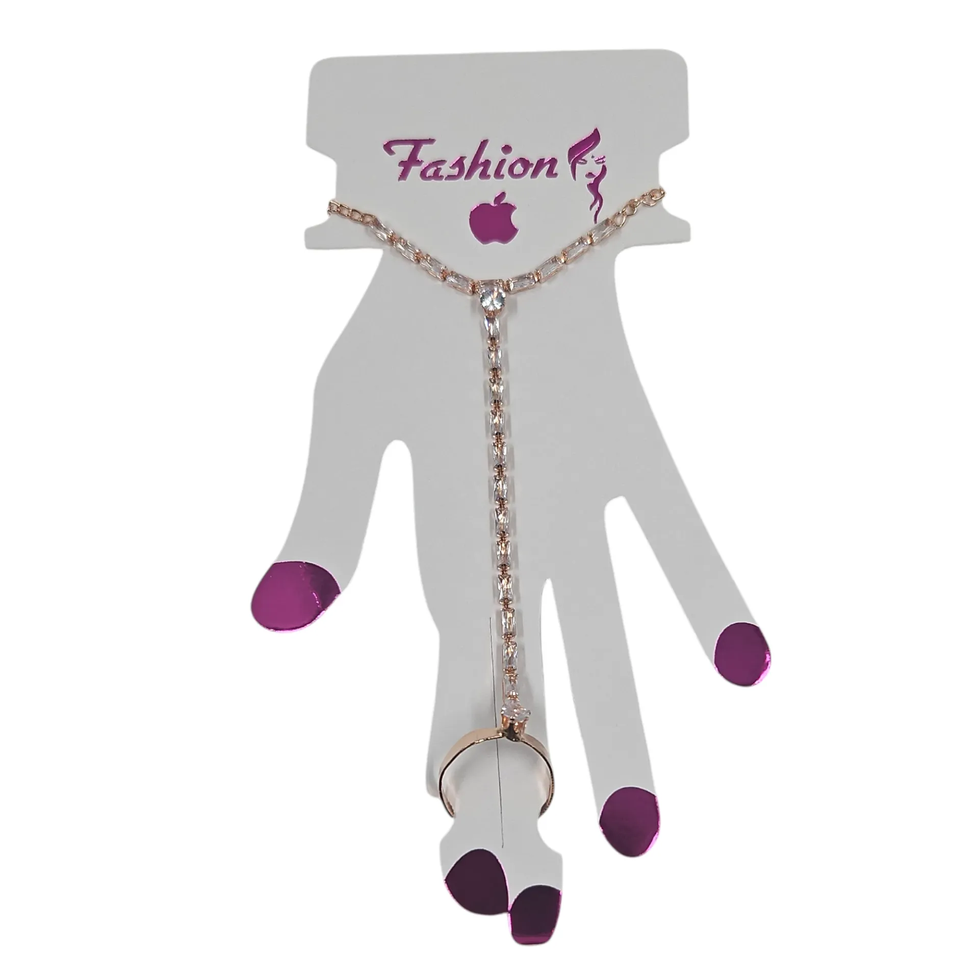 [IX2404930] Single Stone Bracelet With Attached Ring