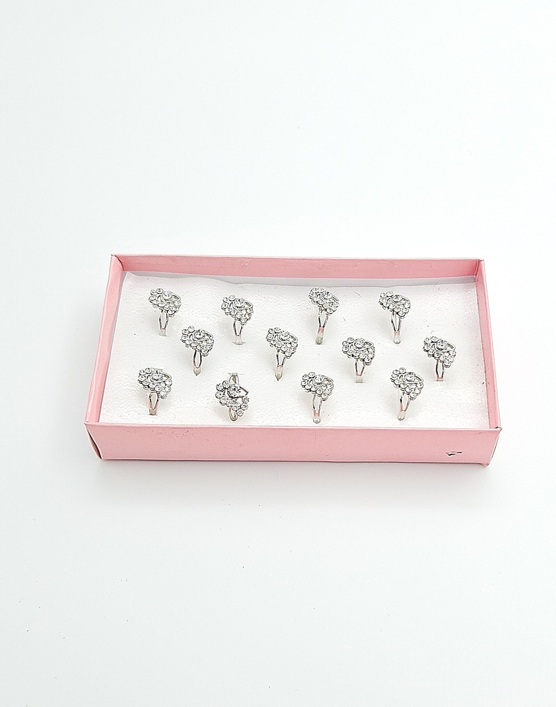 [IX2404936] Neha White Stone Silver Ring