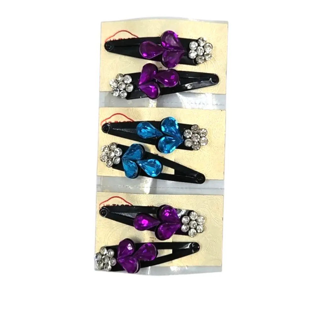 Hair Tik Tik Colored Stone Design