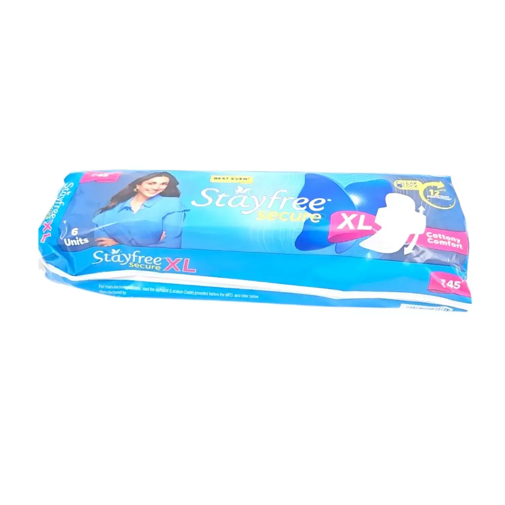 Stayfree Secure XL Leak Lock Pads Pack of 6 MRP 45