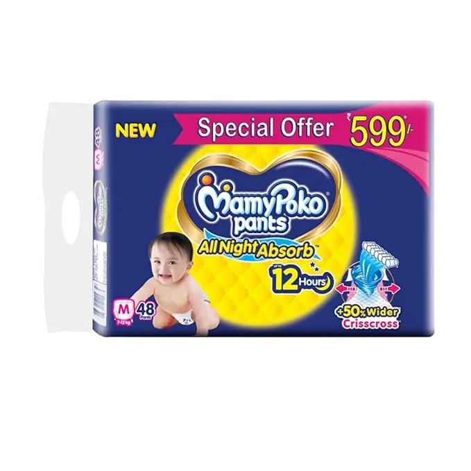 Mamy Poko All Night Absorb Diaper Pants Medium Pack Of 48