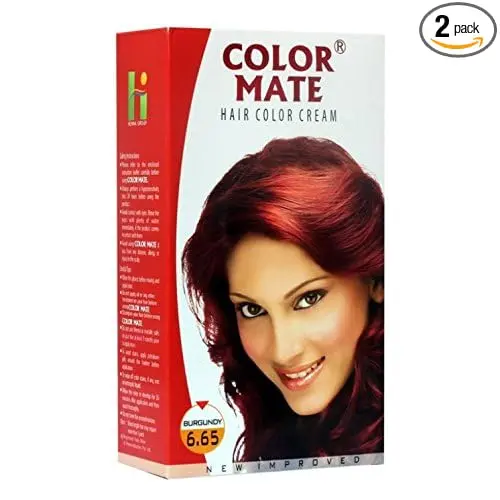 Color Mate Hair Color Cream 6.65 Burgundy