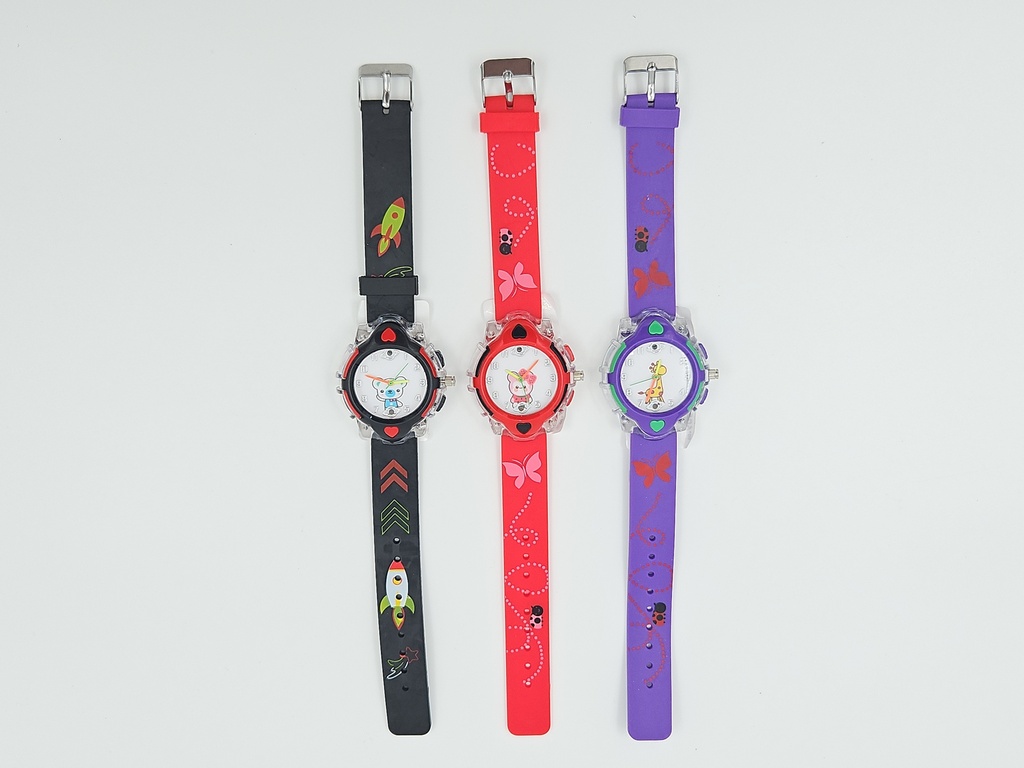 Kids Cartoon Printed Watch With Lights