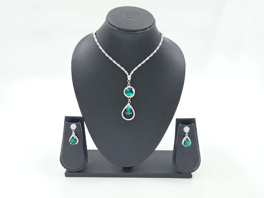[IX2405491] Secret Long Stone Necklace With Earring
