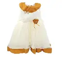 G Fast Off White & Kasavu Frock