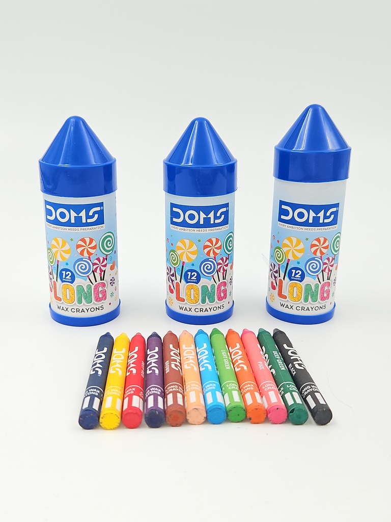 Doms Long Wax Crayons 12 Shade
