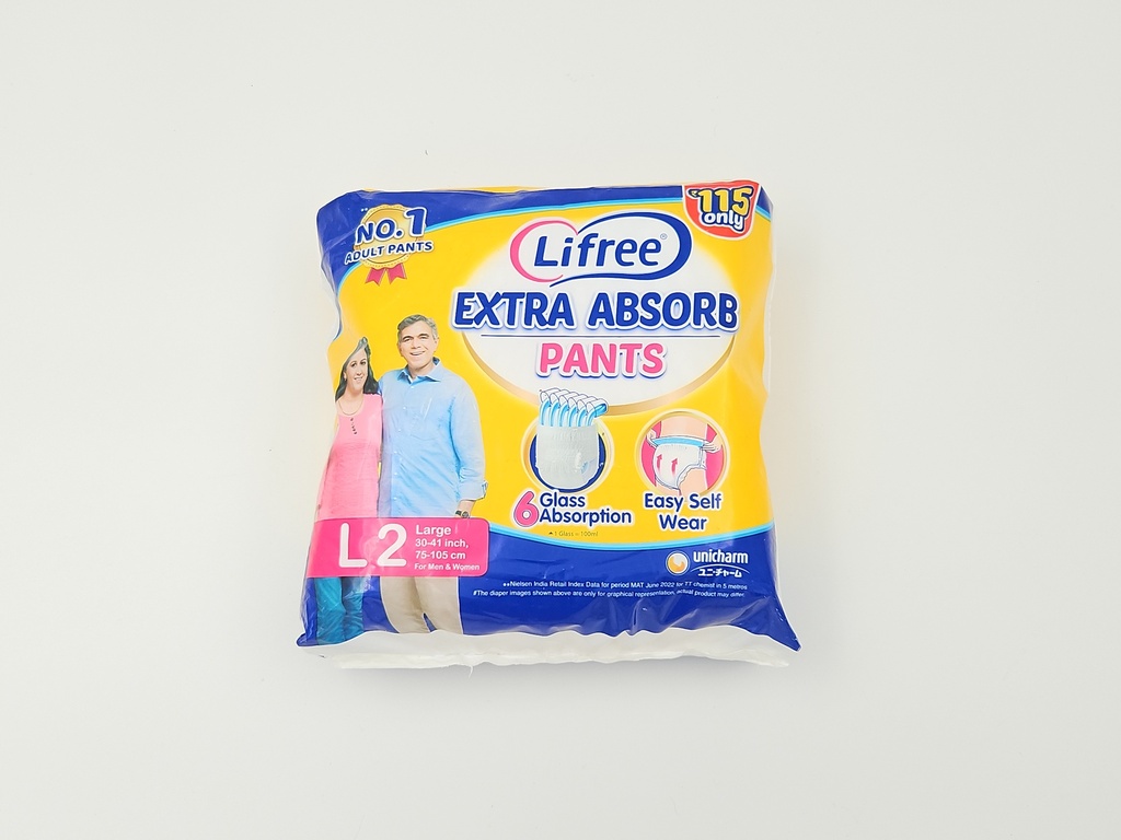 Lifree Extra Absorb Adult Diaper L2 Pack Of 6 MRP 115