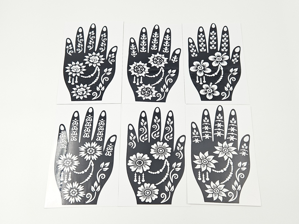 Reusable Sticker For Mehandi Hand Design 