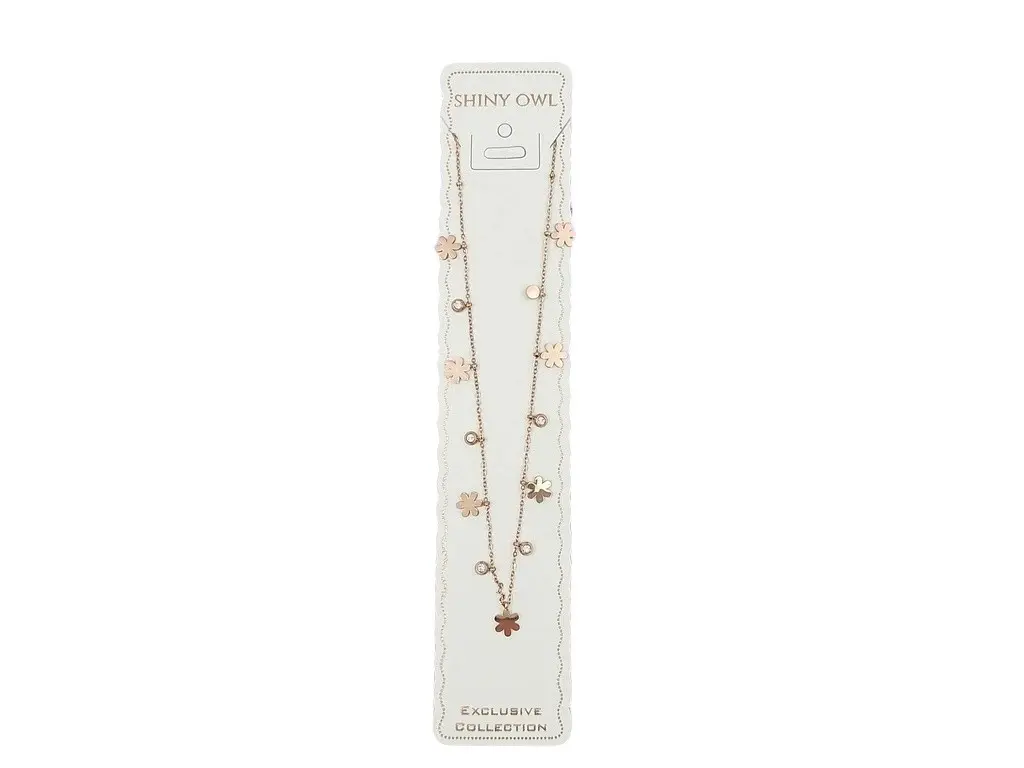 Rose Gold Imitation Necklace With Small Stones