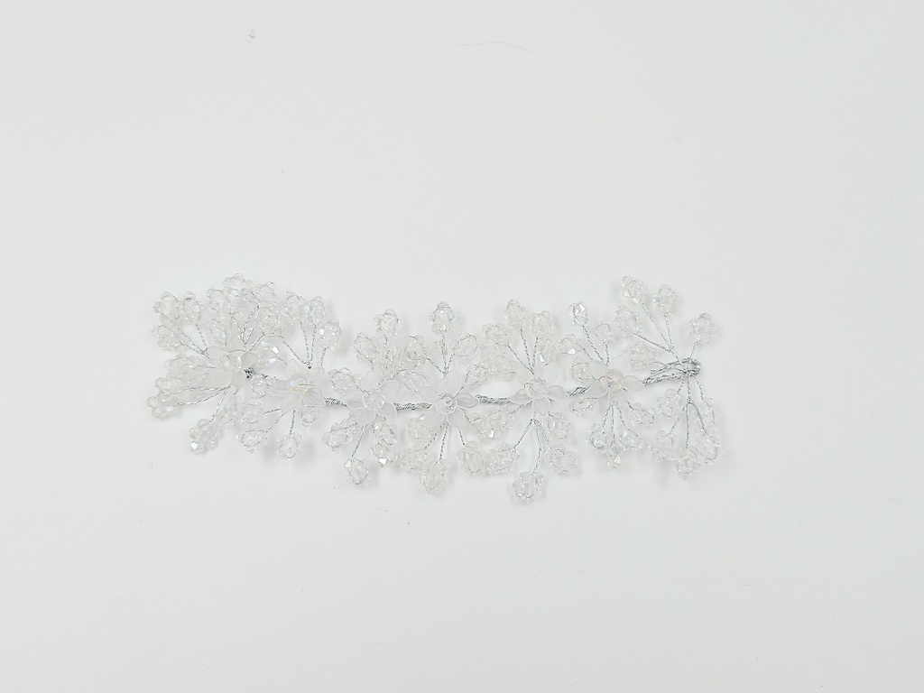 Heavy White Crystal Hair Broach Tiara