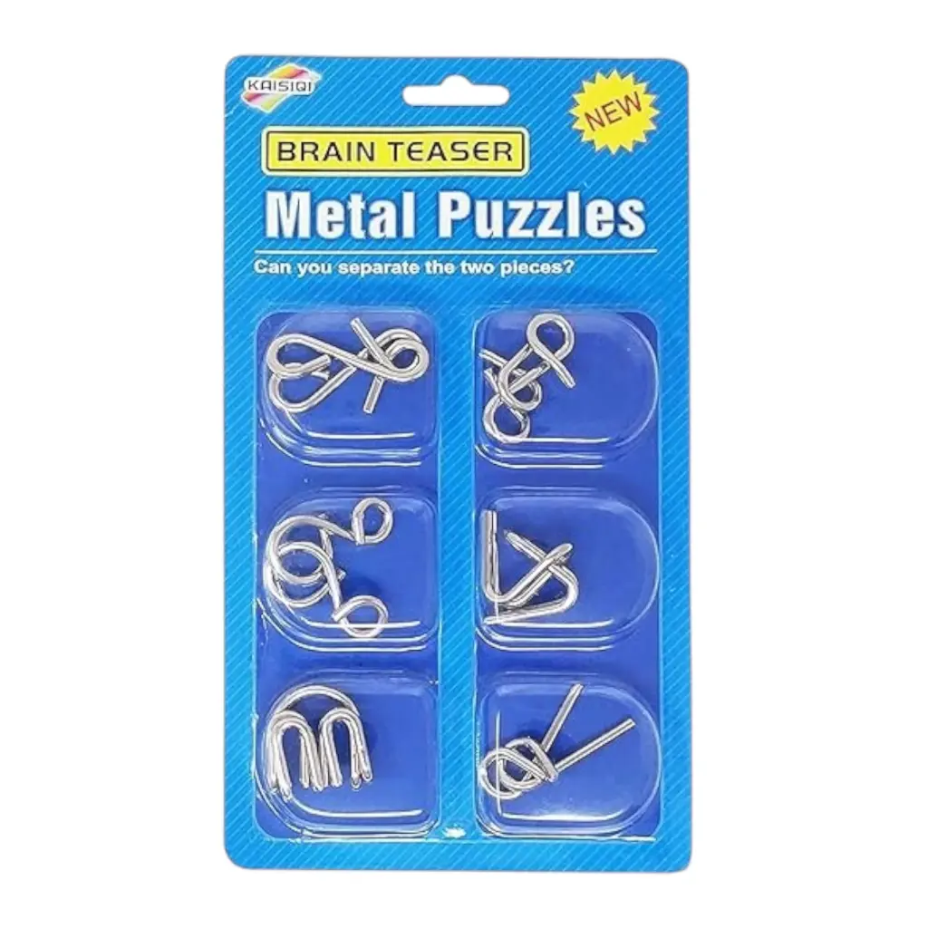 Brain Teaser Metal Unlocking Puzzles Set Of 6