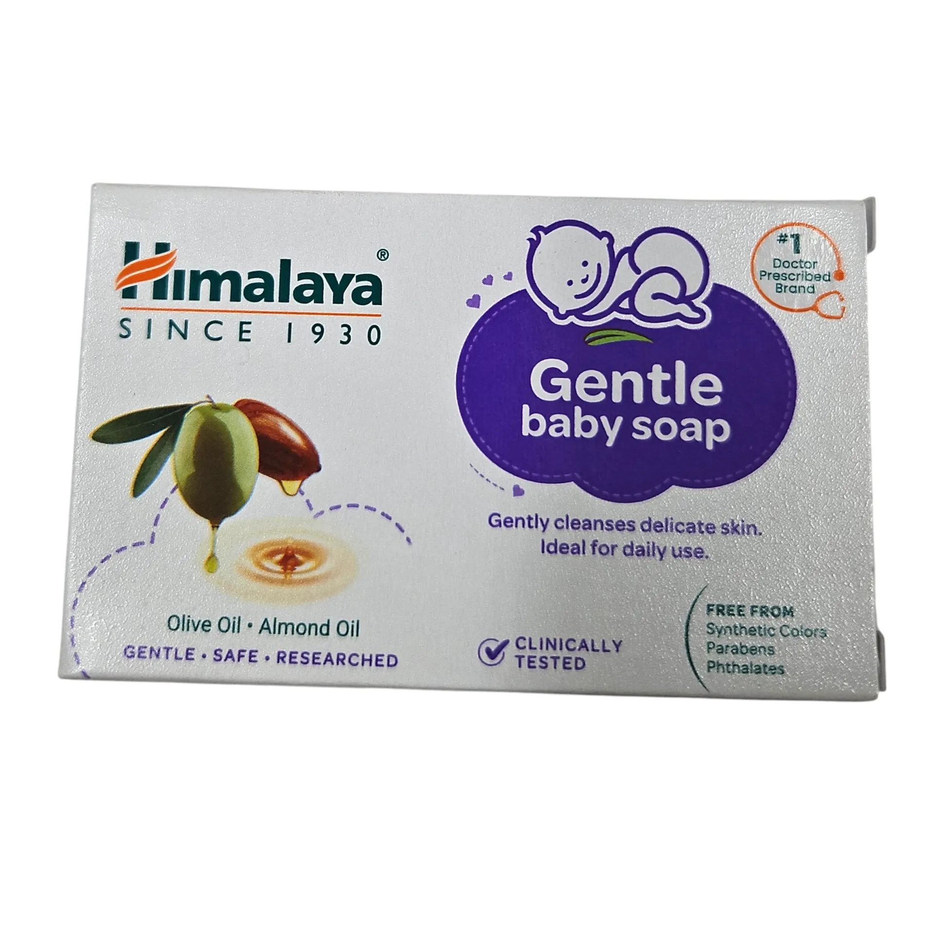 Himalaya Gentle Baby Soap Olive & Almond Oil MRP 70