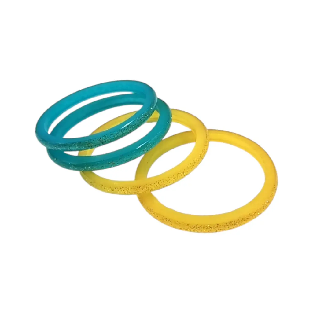 [IX2406067] Sona Bangles Plastic Glitter Bangle 4 Pcs Set