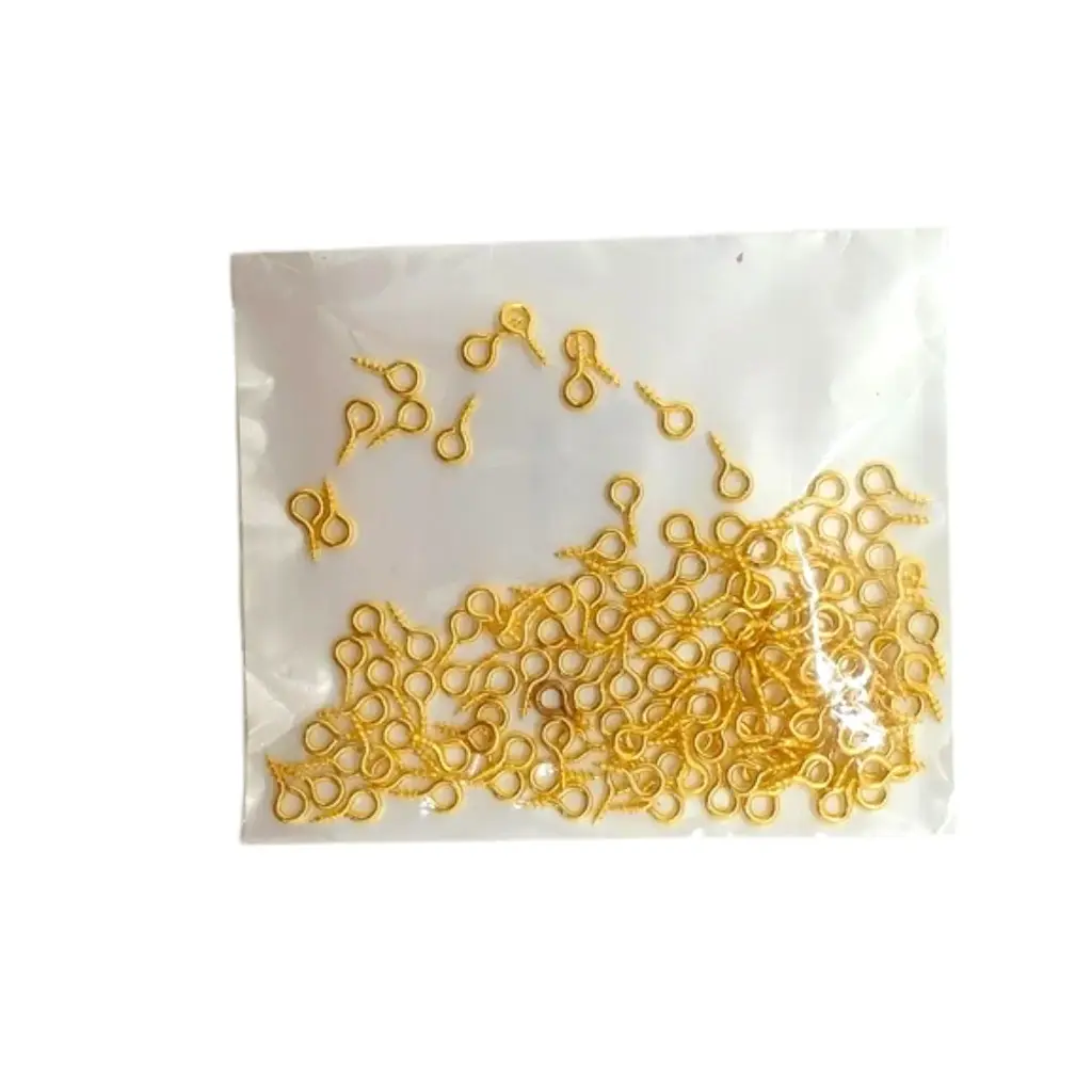 [IX000520] Golden Hooks With Screw Ends 