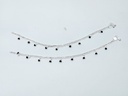 Silver Stone Paadasaram With Small Beads 9"