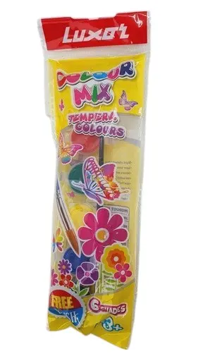 Luxor Color Mix Tempera 6 Shades Paint Color With Brush 