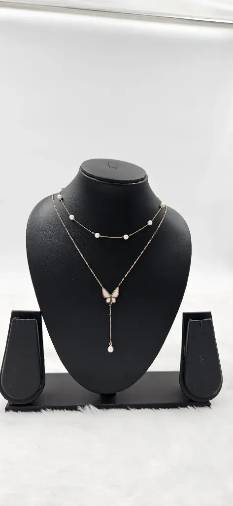 SO Double Layer Butterfly Rose Gold Chain