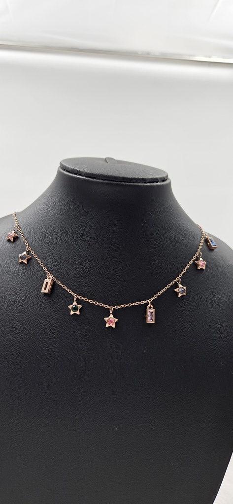 Rose Gold Chain With Rectangular Beads