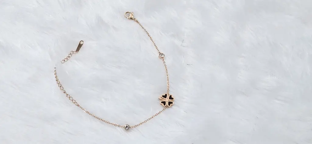 Rose Gold Bracelet With Hanging Beads