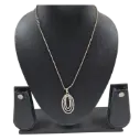 Layered Oval Stone Necklace With Earring 