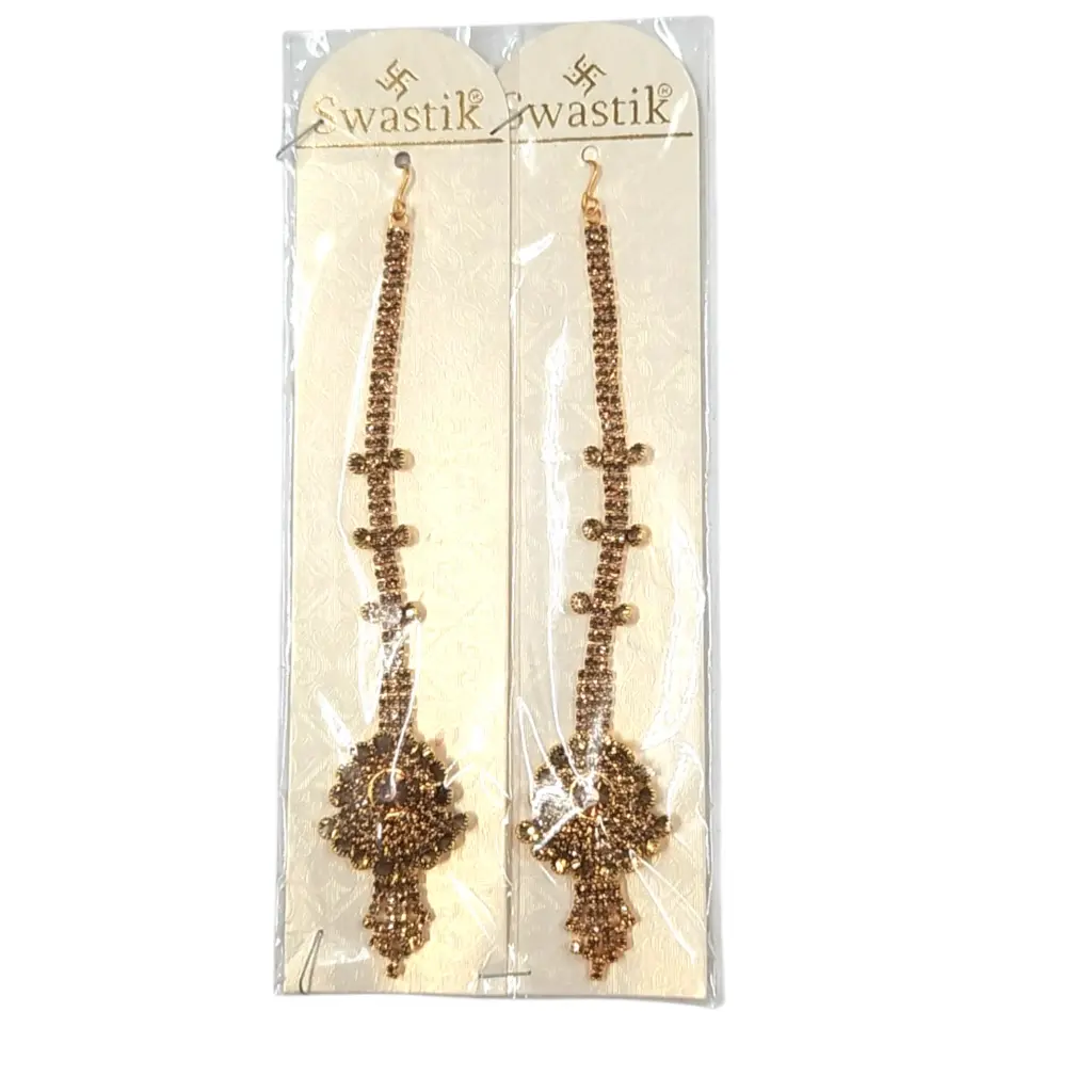 [IX2406578] Swastik Golden Stone Hanging Chutty 