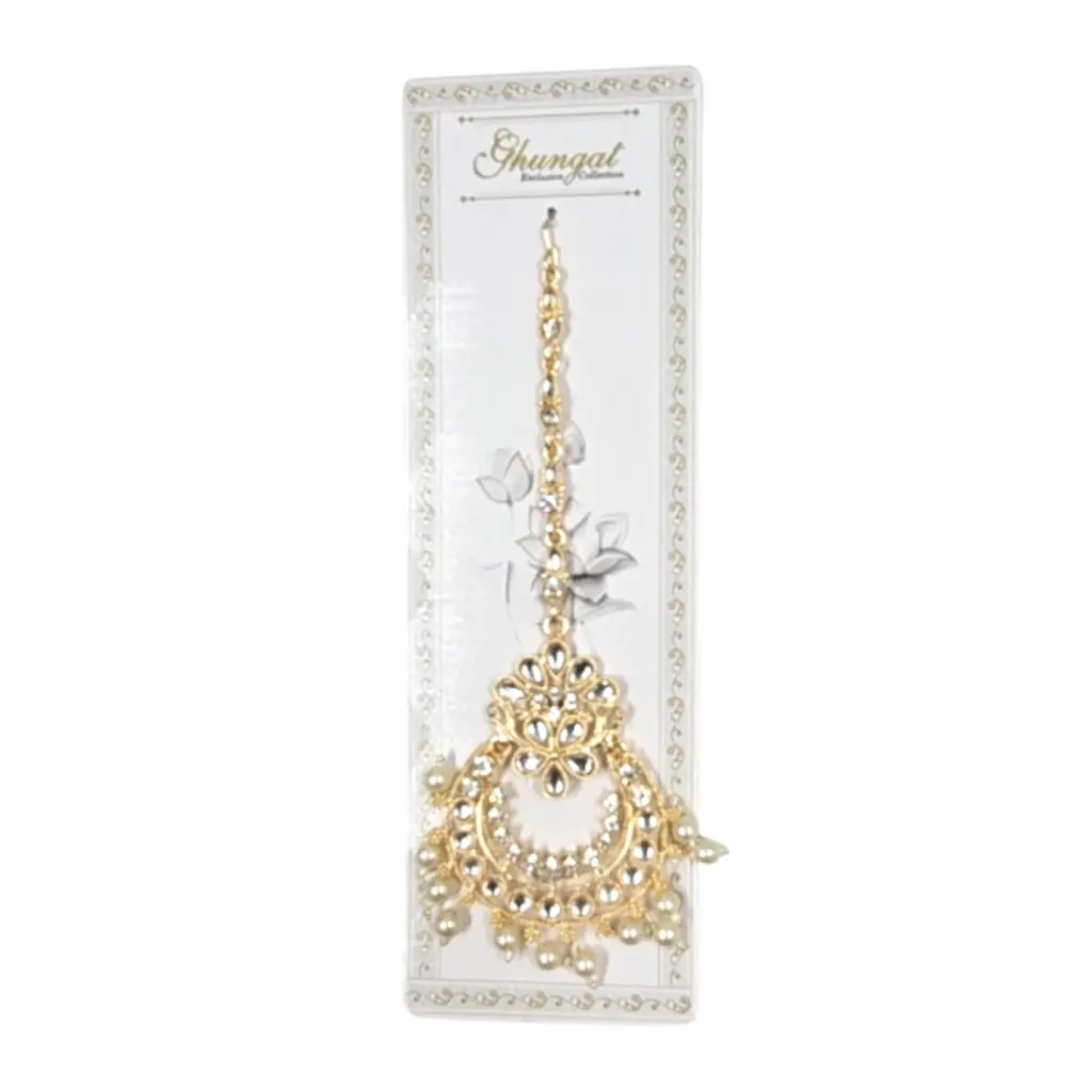 Gungath Heavy Bridal Chutty With White Stone