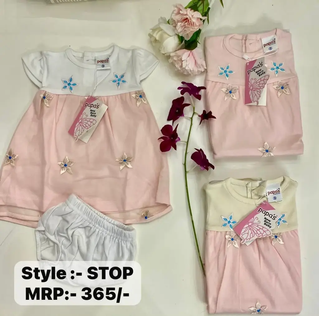 Papa's Stop New Born Frock With Panties 