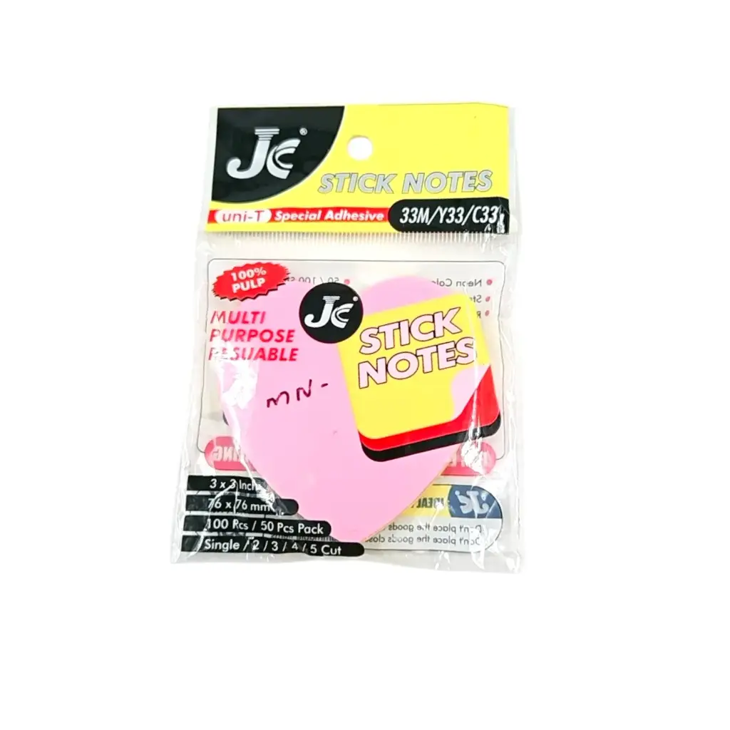 [IX2500126] Prompt Multi Shaped 3x3 Sticky Notes In 5 Colors 100 Pcs