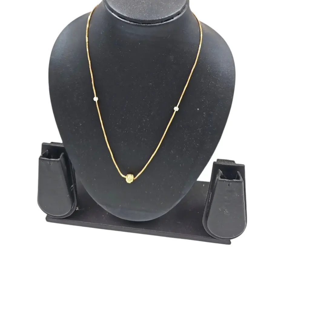 Golden Imitation Necklace With Golden Bead Locket