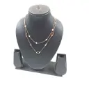 SO Double Layer Green Rectangle Rose Gold Chain 