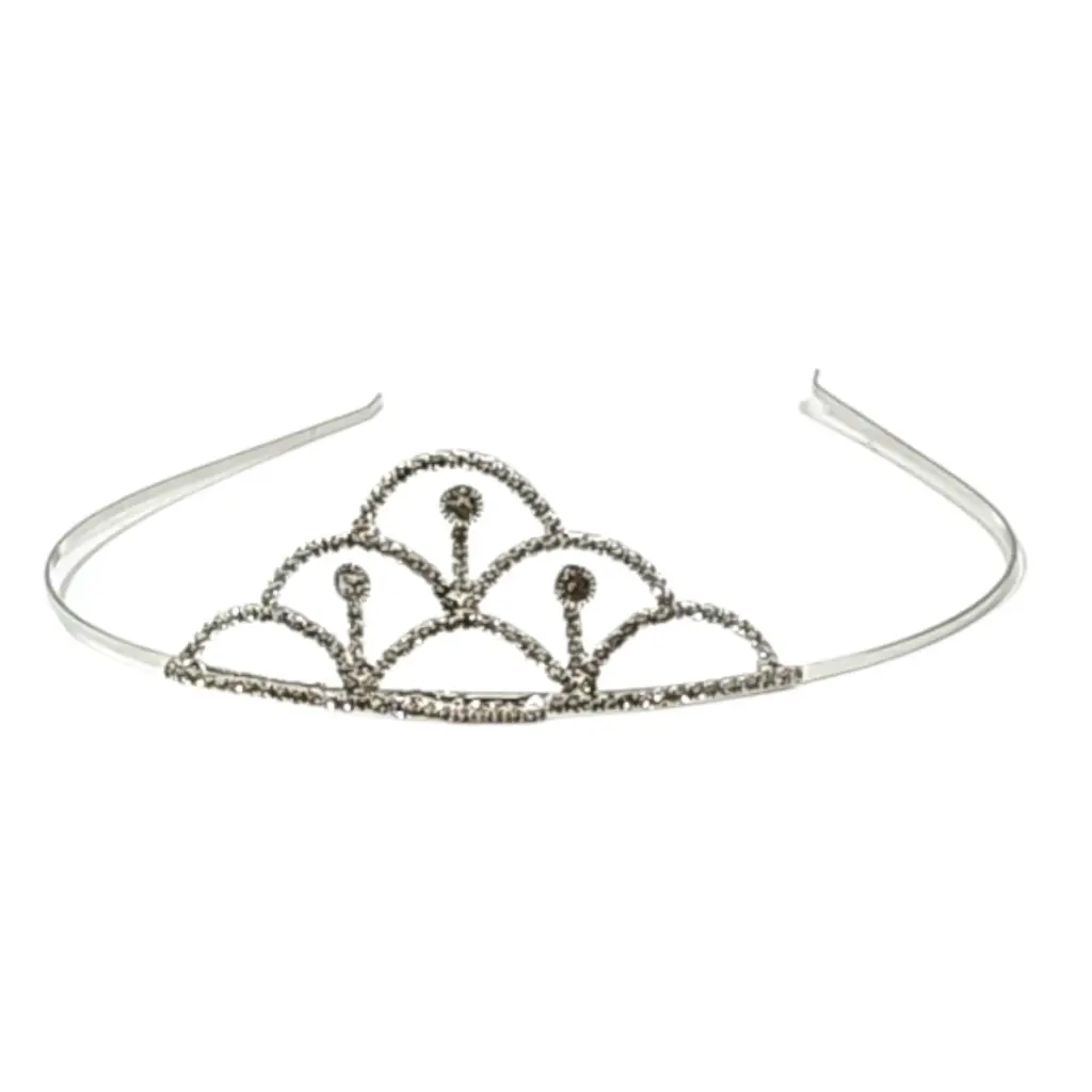 [IX2500235] Silver Stone Tiara Hairband