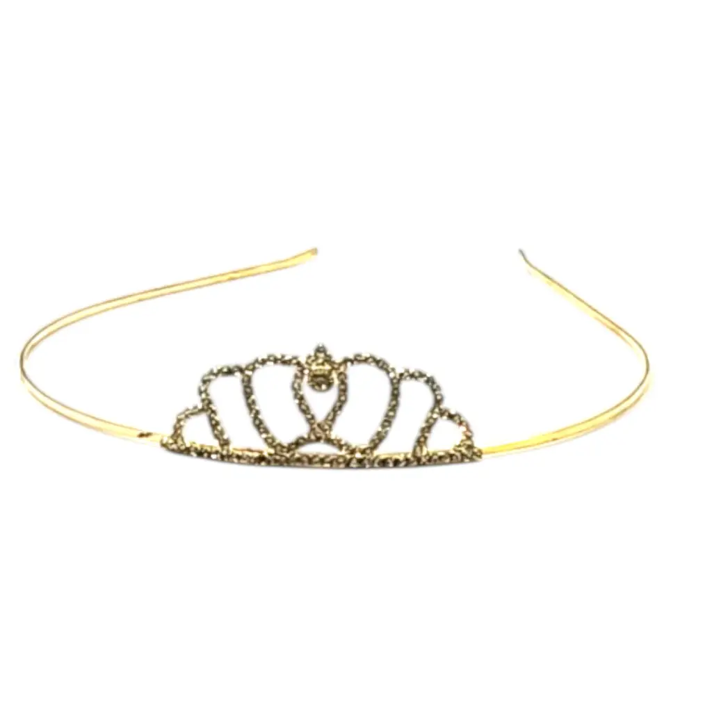 [IX2500237] Golden Stone Tiara Hairband 