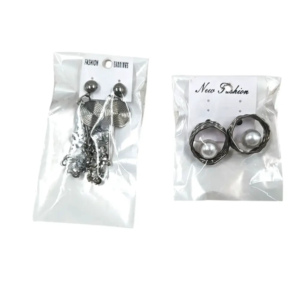[IX2500255] Mat Silver Hanging Earring