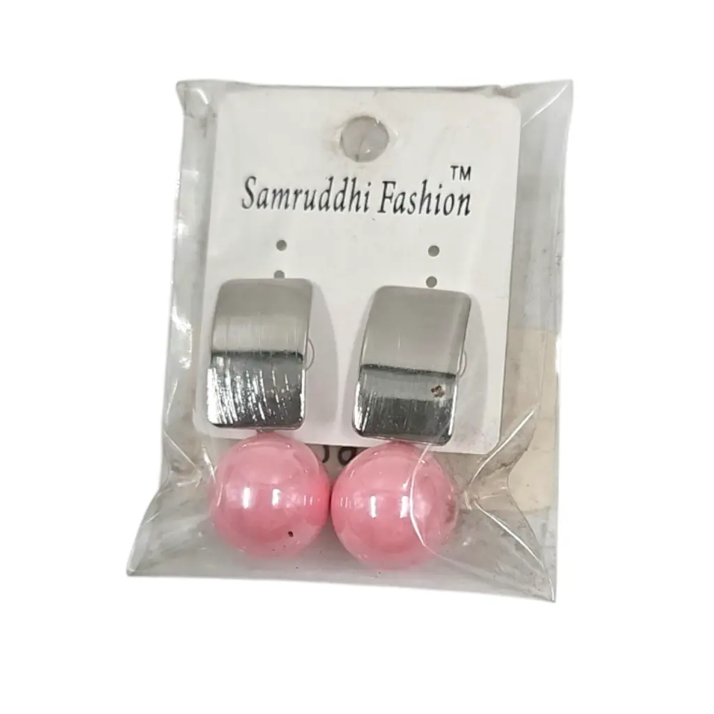 Pink Ball Hanging Earring