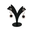 Ring Handing With Black Stone Earring