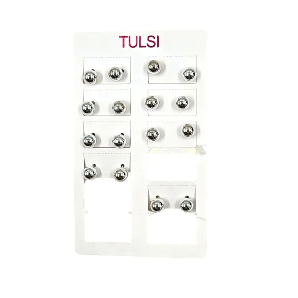 Tulsi Earring Silver Pearl Bead Medium
