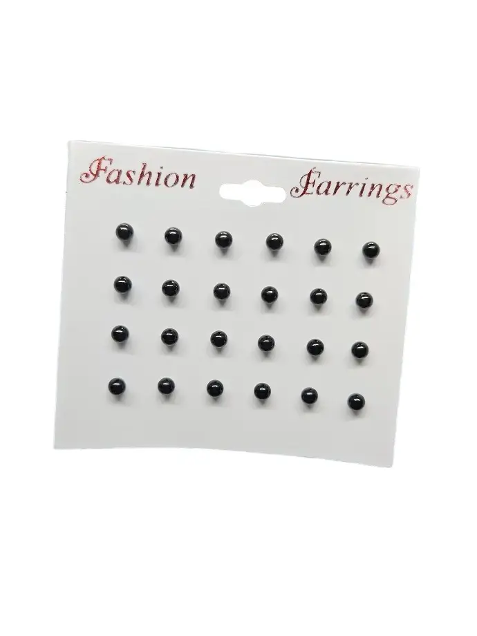 Tulsi Earring Small Pearl Black Single Bead Pair