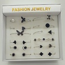 Rose Gold Bangle With Black Stones & Unattached Ends  