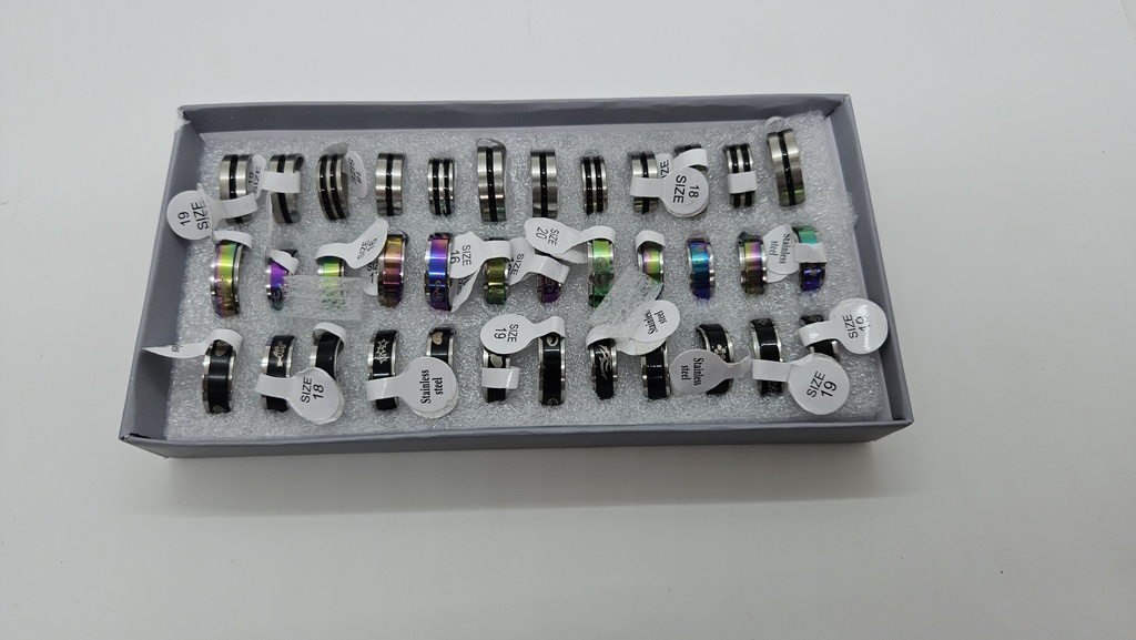 [IX2500429] Adarsh Metallic Gents Double Layer Sliding Colored Rings 