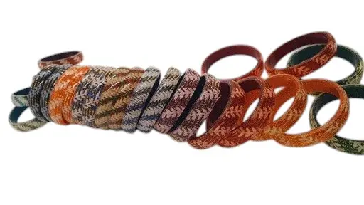 Fiber Bangles With Leaf Design  