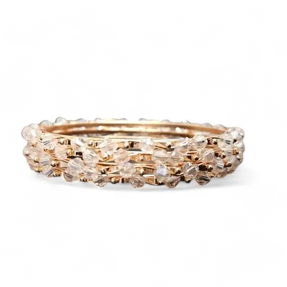 [IX2500490] Rose Gold Color Bangles With White Stone   