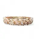 Rose Gold Color Bangles With White Stone   