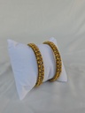 Golden Stone Bangle With Colored Small Beads Pack Of 2