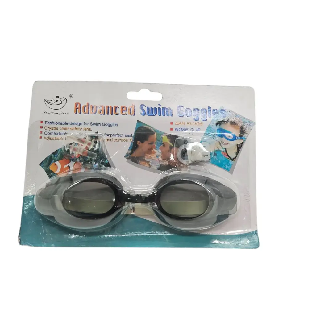 [IX2500497] Advanced Swimming Google With Ear Plug & Nose Clip (Black)