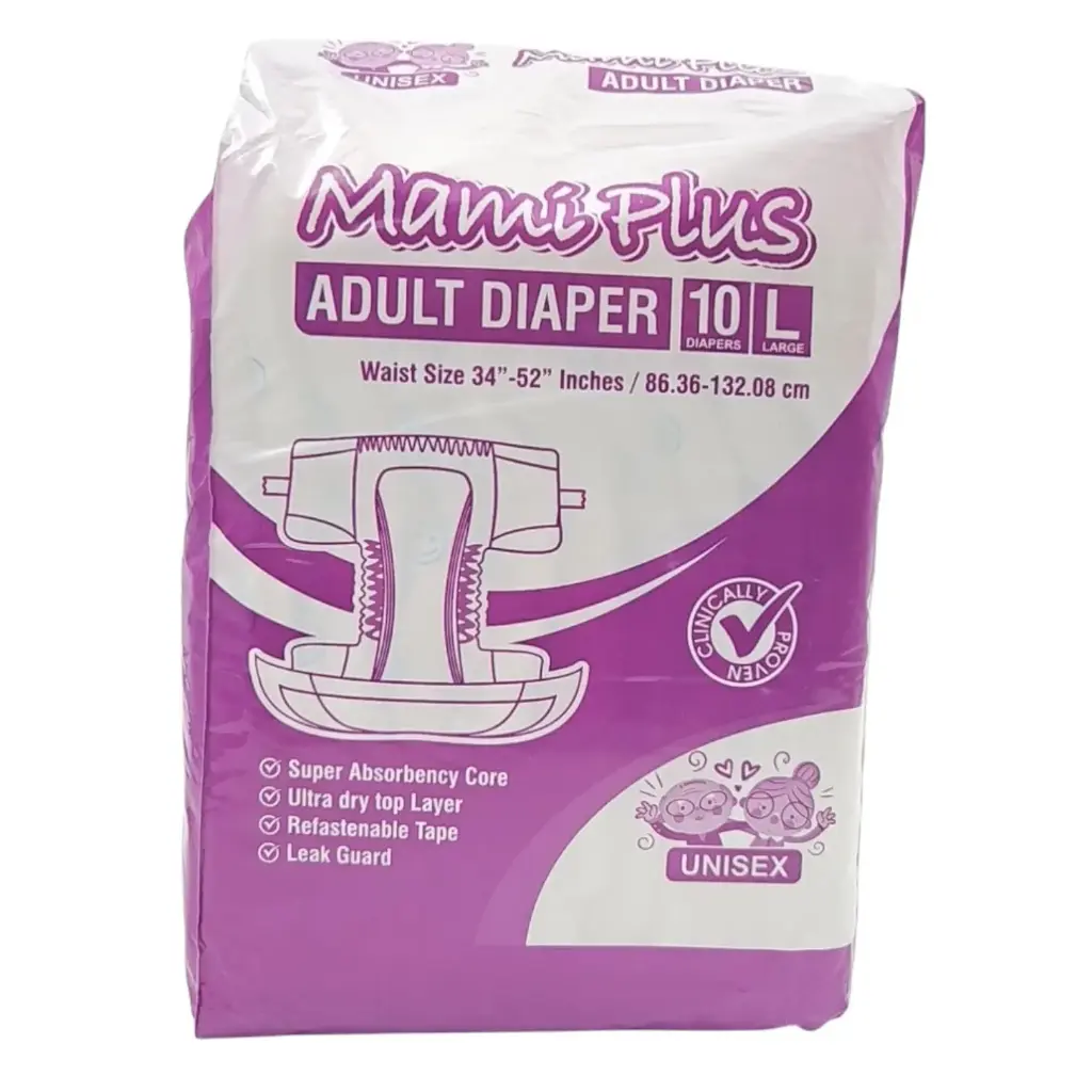 Mami Plus Adult Unisex Diaper Pack Of 10 Large