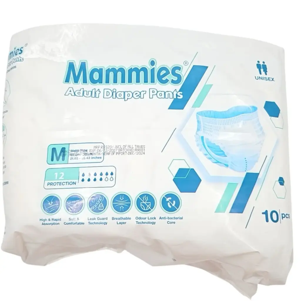 Mammies Adult Unisex Diaper Pants Pack Of 10 Medium