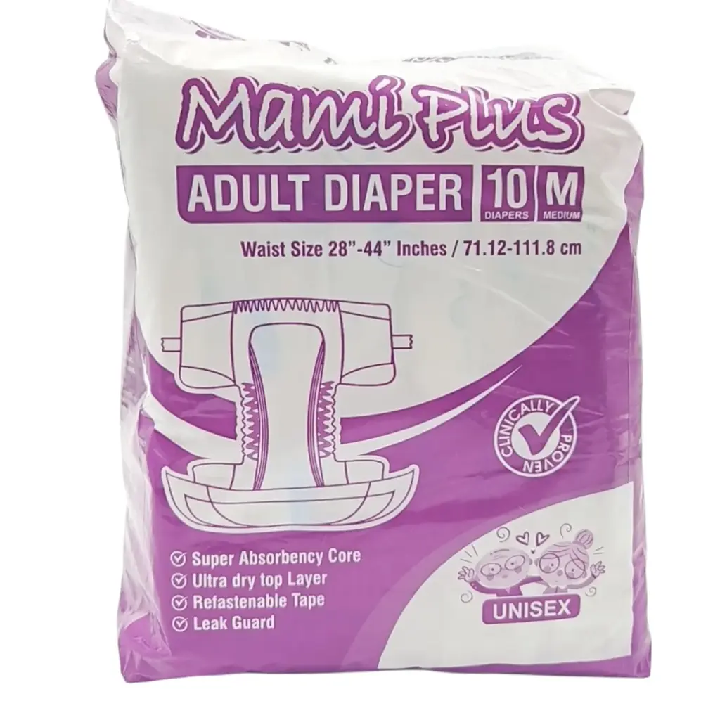 Mami Plus Adult Unisex Diaper Pack Of 10 Medium
