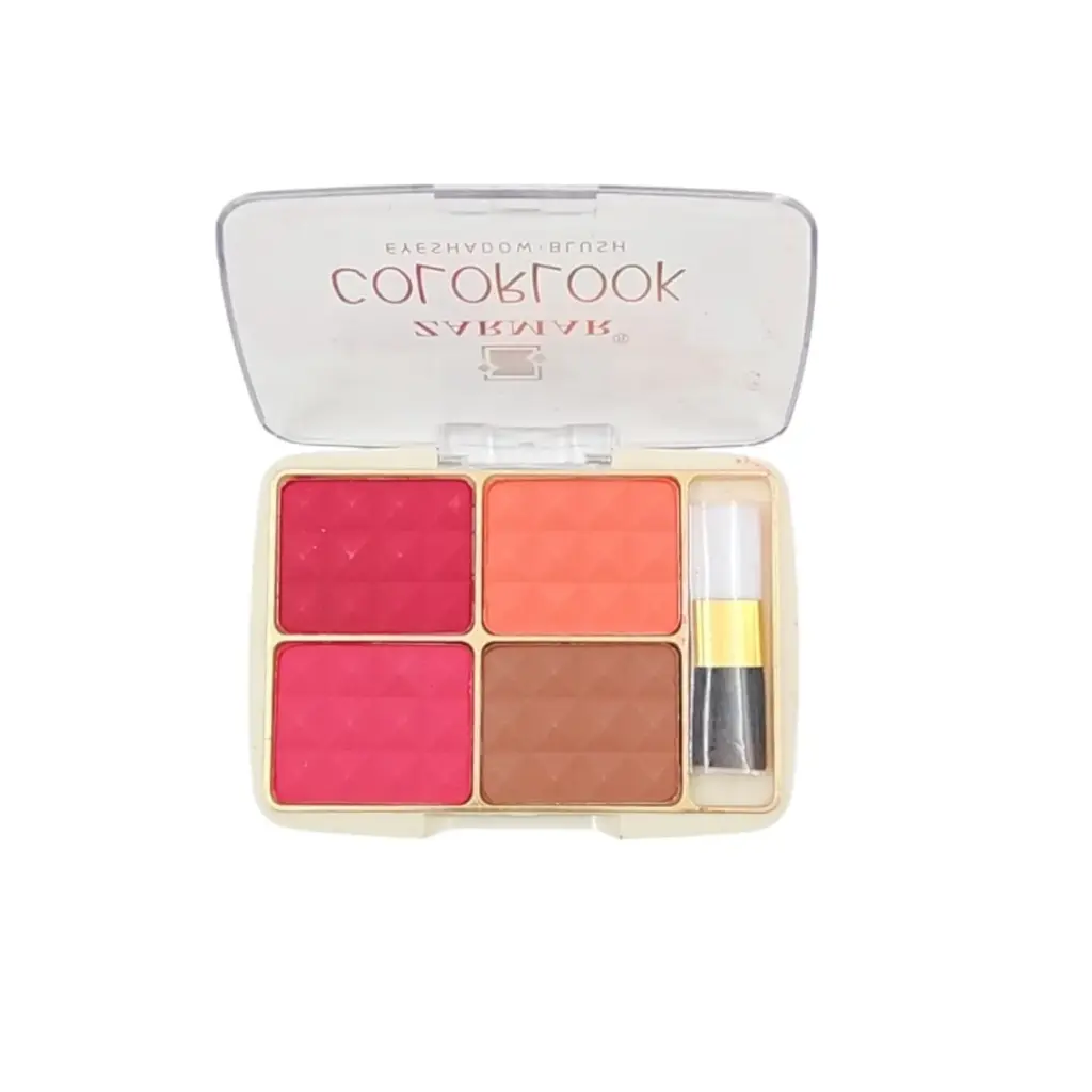 Zarmar Colorlook Eye Shadow & Blush 4 Shades Pack With Brush