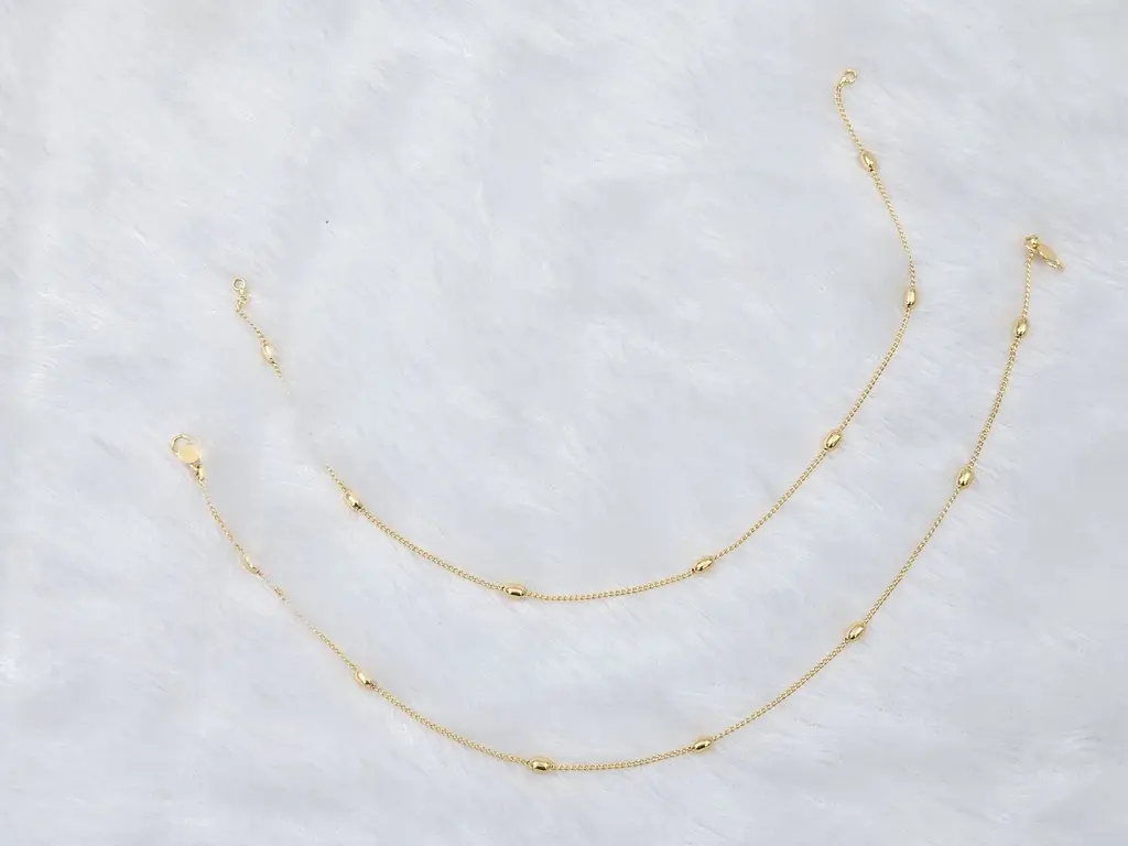Golden Beads In Thread Design Imitation Paadasaram