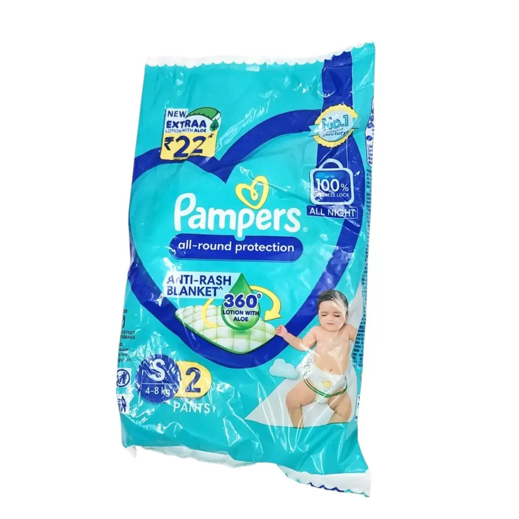 [IX2500907] Pampers Pants With Aloe Vera Anti Rash Lotion Small Pack Of 2 MRP 22